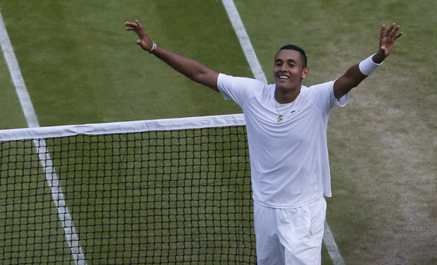 Nick Kyrgios of Australia celebrates defeating Rafael Nadal of Spain (Photo: AP) Nick Kyrgios of Australia celebrates defeating Rafael Nadal of Spain (Photo: AP)